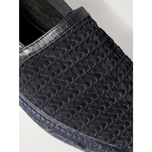 Tom Ford Barnes BRAIDED SUEDE Woven and Leather Espadrille Navy main image 4